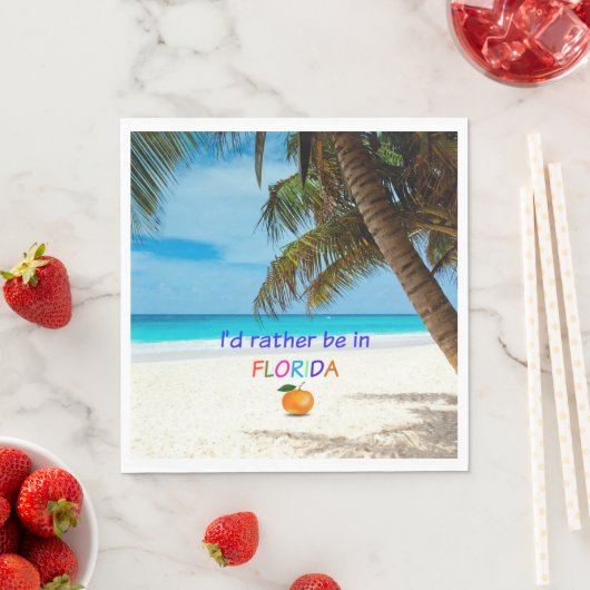 Serviette En Papier Je préférerais être en Floride (En situation)