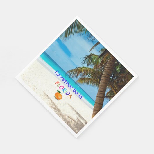 Serviette En Papier Je préférerais être en Floride (Coin)
