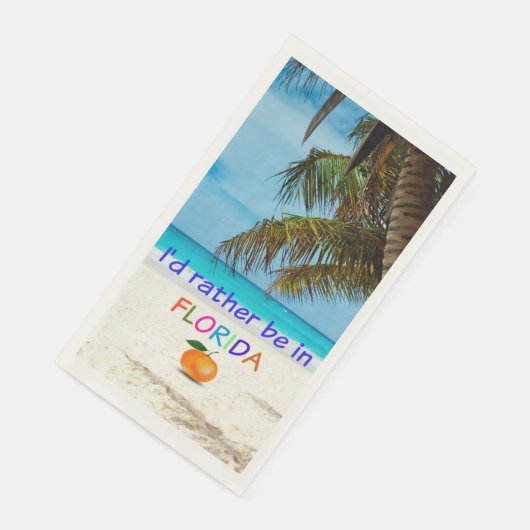 Serviette En Papier Je préférerais être en Floride (ensoleillée), (Coin)