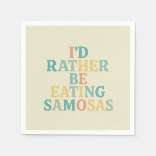 Serviette En Papier je préférerais manger des samosas (Devant)