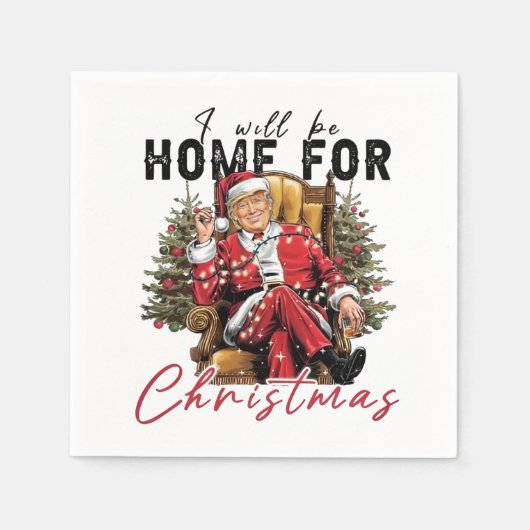 Serviette En Papier Je serai à la maison pour le jour de l'Inaguration (Devant)