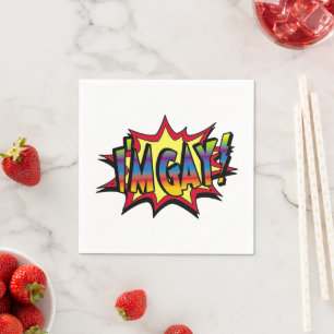 Serviette En Papier Je suis Gay Burst