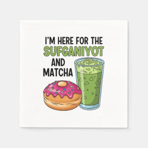 Serviette En Papier Je suis ici pour Sufganiyot et Matcha Hanoukka jui