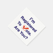 Serviette En Papier Je suis inscrit pour voter (Coin)