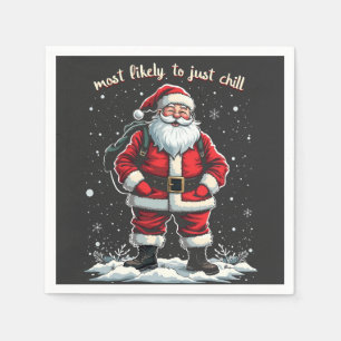 Serviette En Papier Je suis juste un type cool Noël Santa mec cool
