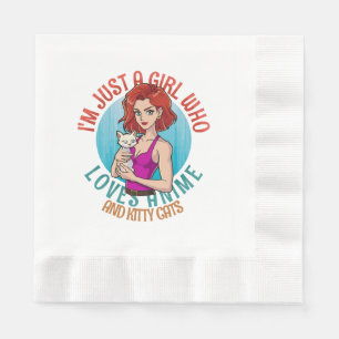 Serviette En Papier Je suis juste une fille qui aime les chats