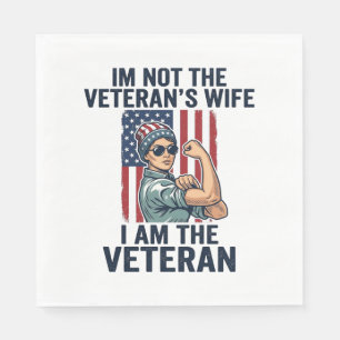 Serviette En Papier Je suis la conception de femme patriotique vétéran