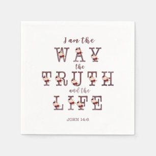 Serviette En Papier Je suis le chemin de la vérité et de la typographi