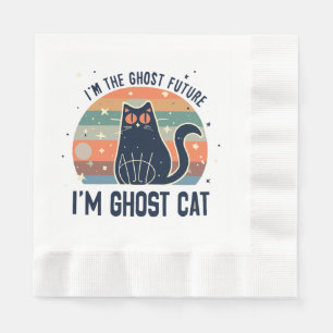 SERVIETTE EN PAPIER JE SUIS LE FUTUR FANTÔME, CHAT FANTÔME