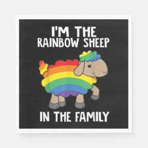 Serviette En Papier Je suis le mouton arc-en-ciel dans la famille Lgbt