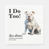 Serviette En Papier Je Suis Trop Américain Bulldog Mariage Réception (Devant)