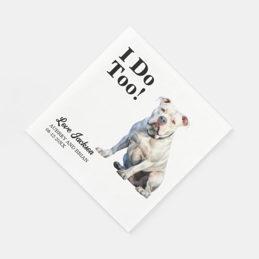 Serviette En Papier Je Suis Trop Américain Bulldog Mariage Réception (Coin)