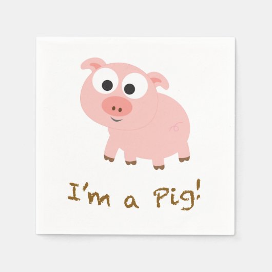 Serviette En Papier Je suis un cochon (Devant)