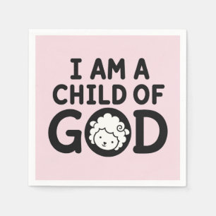 Serviette En Papier JE SUIS UN ENFANT DE DIEU Cadeau de Baby Shower