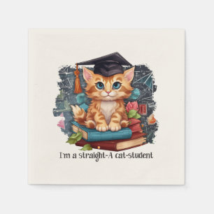 Serviette En Papier Je suis un étudiant en chats droit