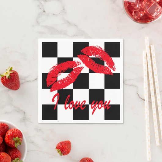 Serviette En Papier Je t'aime (En situation)