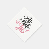 Serviette En Papier je t'aime (Coin)