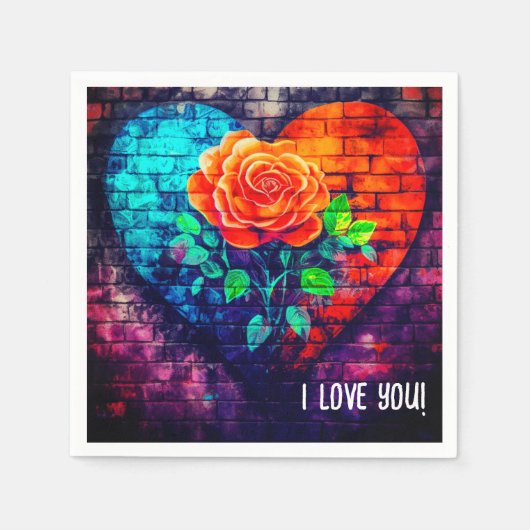 Serviette En Papier Je T'Aime (Devant)