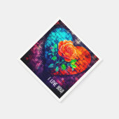 Serviette En Papier Je T'Aime (Coin)