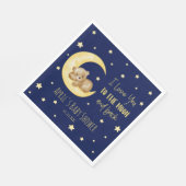 Serviette En Papier Je T'Aime Au Baby shower Lune Teddy Bear (Coin)