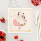 Serviette En Papier Je T'Aime Chat (En situation)