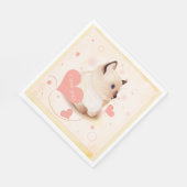Serviette En Papier Je T'Aime Chat (Coin)