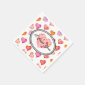 Serviette En Papier Je t'aime coeur aquarelle (Coin)