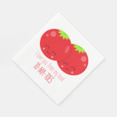 Serviette En Papier Je T'Aime De Ma Tête Tomates (Coin)