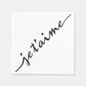 Serviette En Papier je t'aime - Je t'aime en français - noir (Devant)