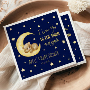 Serviette En Papier Je t'aime jusqu'à la lune Ours en peluche Baby Sho