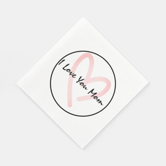 Serviette En Papier Je t'aime maman (Coin)