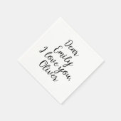 Serviette En Papier Je t'aime Modèle de texte (Coin)
