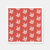 Serviette En Papier Je T'Aime, Serviettes Rouges (Devant)