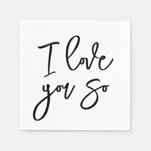Serviette En Papier Je t'aime tellement serviettes (Devant)