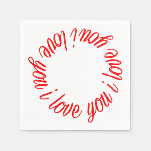 Serviette En Papier "Je t'aime" Texte serviettes
