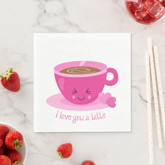 Serviette En Papier Je T'Aime Un Latte (En situation)