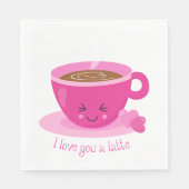 Serviette En Papier Je T'Aime Un Latte (Devant)