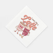 Serviette En Papier Je t'aime un latte rétro super Valentines (Coin)