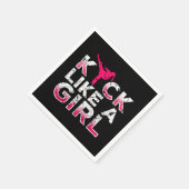 Serviette En Papier Je Tire Comme Une Fille Karate Kickboxing (Coin)