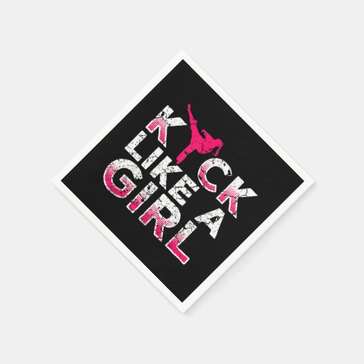 Serviette En Papier Je Tire Comme Une Fille Karate Kickboxing (Coin)