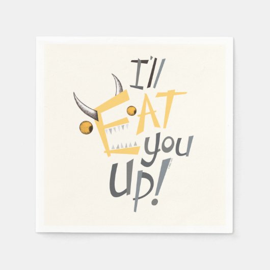 Serviette En Papier Je vais vous manger Graphique (Devant)
