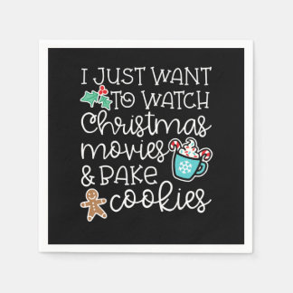 Serviette En Papier Je veux juste regarder les films de Noël cuire des