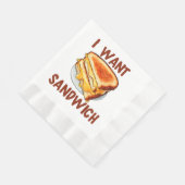 Serviette En Papier Je veux un sandwich (Coin)