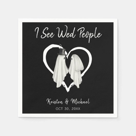 Serviette En Papier Je Vois Des Gens D'Eau Ghost Mariage Halloween (Devant)