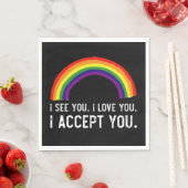 Serviette En Papier Je Vois Je T'Aime Je T'Accepte Gay pride LGBT Shir (En situation)