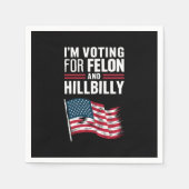 Serviette En Papier Je vote pour le Felon et le Hillbilly 2024 Pro (Devant)