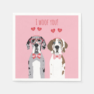 Serviette En Papier Je Vous Malheur Les Grands Chiens Danois Rouge Ros