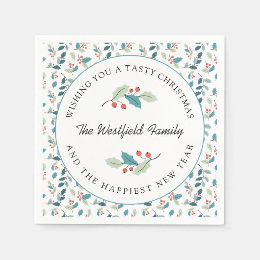 Serviette En Papier Je vous souhaite une savoureuse fête de Noël (Devant)
