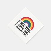 Serviette En Papier Je Vous Vois Je Vous Aime Je Vous Accepte LGBTQ (Coin)