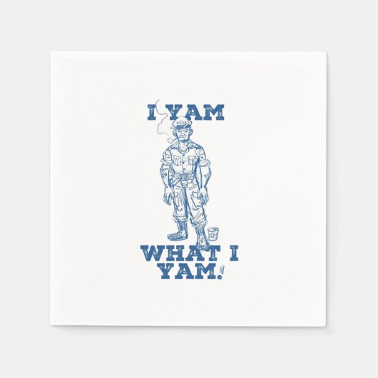 Serviette En Papier Je Yam Ce Que Je Yam. Conception de croquis (Devant)